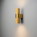 Konstsmide Luminaria de pared para exteriores TEMI Arriba-Abajo, cil�ndrico GU10 IP54, dorado regulable