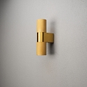 Konstsmide Luminaria de pared para exteriores TEMI Arriba-Abajo, cil�ndrico GU10 IP54, dorado regulable