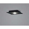 Helestra Luminaria de techo NOMI de 1 llama, cuadrado LED IP20, negro mate regulable