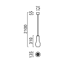 Helestra Luminaria colgante GARA de 1 llama E27 IP20, cromo negro regulable