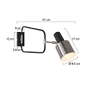 anne light & home Luminaria de pared FJORGARD con brazo articulado, ajustable E27 IP20, negro mate