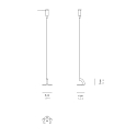 Zafferano Clip de soporte PENCIL MODULO LUCE juego de 2, plomo oscuro