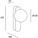 Luminaria de espejo PERLINA WALL IP conmutable IP44