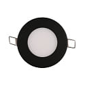Downlight empotrable LED PANEL FLAT 85 R SCCT DIM C redondo, CCT Switch IP44, negro regulable