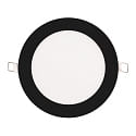 Downlight empotrable LED PANEL FLAT 145 R SCCT MP redondo, CCT Switch, conmutable, multipower IP44, negro 