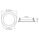 Downlight empotrable LED PANEL FLAT 170 R SCCT MP redondo, CCT Switch, conmutable, multipower IP44, blanco 
