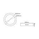 nobil� Downlight de superficie LED PANEL FLAT 300 R SCCT MP redondo, CCT Switch, conmutable, multipower IP44, negro 