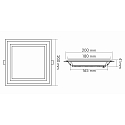 nobil� Panel de LED LED GLAS PANEL 200Q DTW angular, Dim-To-Warm, regulable 14W 60 - 1150lm 2000 - 3000K 120� 120� CRI >80