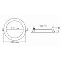 nobil� Downlight empotrable LED PANEL FLAT 175 R 350MA IP44 redondo, sin fuente de alimentaci�n IP44, blanco regulable