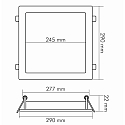 nobil� recessed downlight LED PANEL FLAT 300 Q DTW 350MA OPAL square, Dim-To-Warm, excl. LED driver IP20, white dimmable