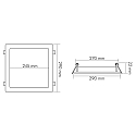 nobil� recessed downlight LED PANEL FLAT 300 Q SCCT 350MA OPAL square, CCT Switch, excl. LED driver IP20, mat, titanium dimmable