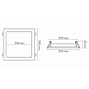 Downlight empotrable LED PANEL FLAT 300 Q 840 350MA OPAL angular, est�ndar, sin fuente de alimentaci�n IP20, blanco regulable
