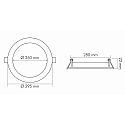 Downlight empotrable LED PANEL FLAT 300 R 830 350MA OPAL est�ndar, redondo, sin fuente de alimentaci�n IP20, blanco regulable