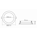 nobil� Downlight empotrable LED PANEL FLAT 50 R 350MA IP44 redondo, sin fuente de alimentaci�n IP44, blanco regulable