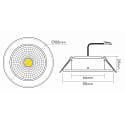 Downlight empotrable ECO FLAT 5068R DIM / 38� redondo, CCT Switch, regulable IP40, cromado mate regulable