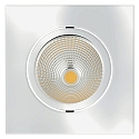 Recessed LED spot 5068Q ECO FLAT, square, 350mA, 8W 3000K 700lm 38°, swivelling, dimmable, chrome