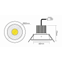 nobil� Recessed LED spot DOWNLIGHT A 5068 S IP44, COB, � 8cm, 12W 3000K 1000lm 38�, CRi>90, matt chrome