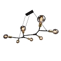 Nordlux Luminaria colgante JOSEFINE de 7 llamas E27 IP20, negro, negro mate 