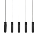 Luminaria colgante TILO de 5 llamas GU10 IP20, negro, negro mate 