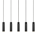 Luminaria colgante TILO de 5 llamas GU10 IP20, negro, negro mate 