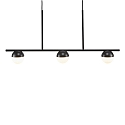 Luminaria colgante CONTINA de 3 llamas G9 IP20, blanco opalino, negro, negro brillante 