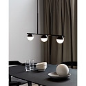 Luminaria colgante CONTINA de 3 llamas G9 IP20, blanco opalino, negro, negro brillante 