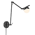 Luminaria de pared CONTINA G9 IP20, blanco opalino, negro, negro brillante 