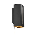 Luminaria de pared CURTIZ IP20, negro mate regulable