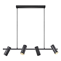 pendant luminaire ALANIS 4 flames GU10 IP20, black 