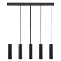 pendant luminaire TILO 5 flames, round GU10 IP20, black dimmable