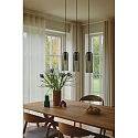 Luminaria colgante MIELLA de 3 llamas E27 IP20, color humo regulable