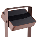 Nordlux L�mpara solar recargable SAULIO ajustable, con asa, resistente al aire marino IP44, marr�n, mate regulable