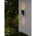 Nordlux Luminaria de pared para exteriores DION DOUBLE GU10 IP44, negro regulable