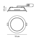 Nordlux Luminaria empotrable para techos MANACOR 18 IP20/IP44, blanco regulable