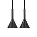 Luminaria colgante KELVIS juego de 2 GU10 IP20, negro regulable
