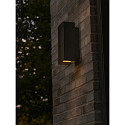 Nordlux Luminaria de pared para exteriores CLARINI E27 IP54, seaside negro regulable