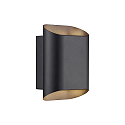 Luminaria de pared para exteriores NICO 22 ROUND MAXI GU10 IP54, negro regulable