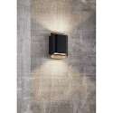 Nordlux Luminaria de pared para exteriores NICO 22 ROUND MAXI GU10 IP54, negro regulable