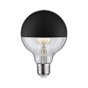 LED Deco Globe G95 Top mirrored Lamp BLACK MATT, 230V, E27, 6.5W 2700K 600lm