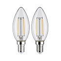 Paulmann Filamento luminoso en forma de vela FILAMENT C35 juego de 2, conmutable E14 2,7W 250lm 2700K CRI >80 