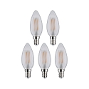 Paulmann Filamento luminoso en forma de vela juego de 5 E14 5W 470lm 2700K CRI 80-89
