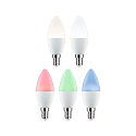Paulmann Bombilla LED inteligente WIFI RGBW juego de 3, controlable por ZigBee E14 5W 470lm 2200-6500K CRI 80-89 regulable