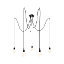 Paulmann Pendant luminaire NEORDIC KETIL, 5 flames, 5x E27 max. 20W, individual, black