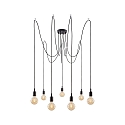 Paulmann Pendant luminaire NEORDIC KETIL, 7 flames, 7x E27 max. 20W, individual, black