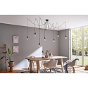 Paulmann Pendant luminaire NEORDIC KETIL, 7 flames, 7x E27 max. 20W, individual, black