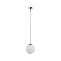 Luminaria colgante CALMA de 1 llama, redondo E27 IP44, cromo, sat�n regulable