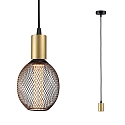 Luminaria colgante RAVI IP44 ajustable E27 IP44, dorado, negro