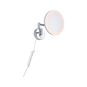 Paulmann Espejo con iluminaci�n MASUA IP44 - 3X ZOOM 3 veces, redondo, con brazo flexible, CCT Switch, inclinable IP44 / IP20, cromo 