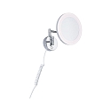 Paulmann Espejo con iluminaci�n MASUA IP44 - 3X ZOOM 3 veces, redondo, con brazo flexible, CCT Switch, inclinable IP44 / IP20, cromo 