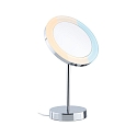 Espejo con iluminaci�n MASUA IP44 - 3X ZOOM 3 veces, redondo, CCT Switch, con enchufe, ajustable IP44 / IP20, cromo 